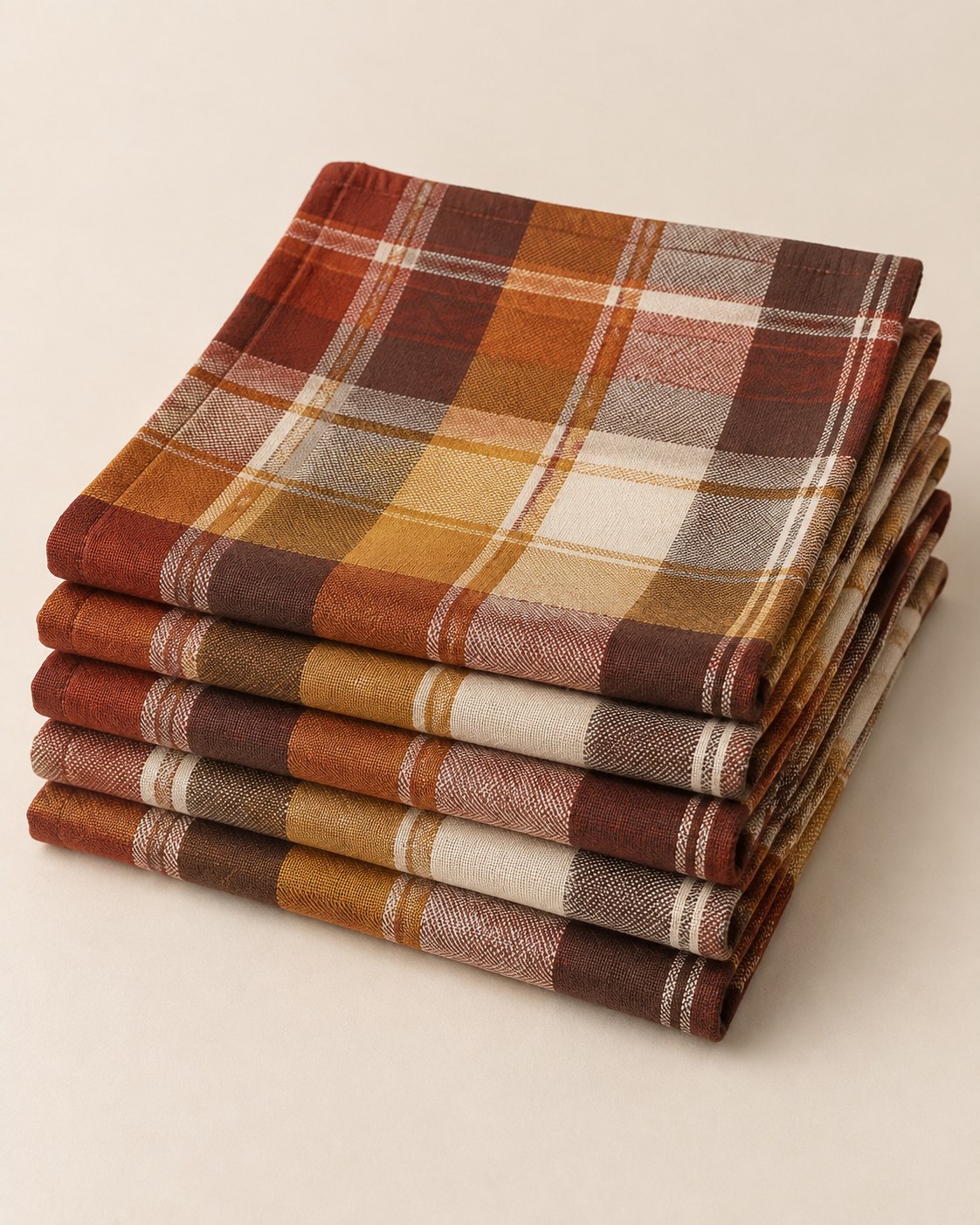 Original illustration of autumn plaid napkins; check the DII listing for the exact set