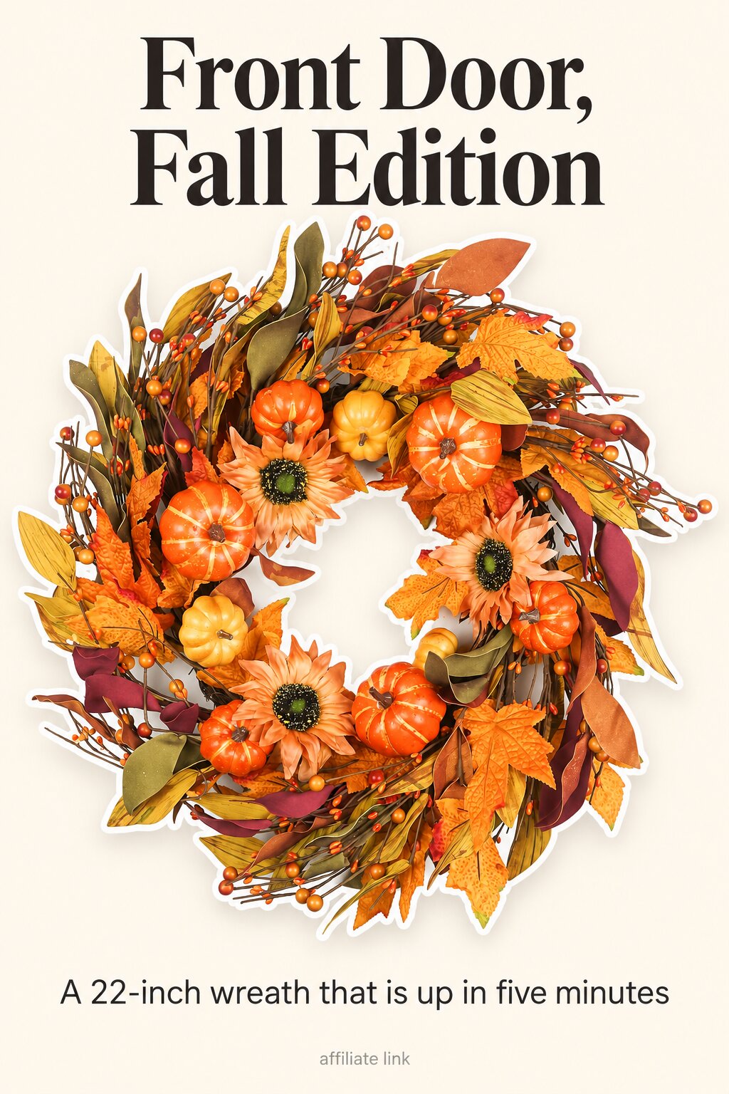 Illustration of fall wreath; see the actual item on Amazon