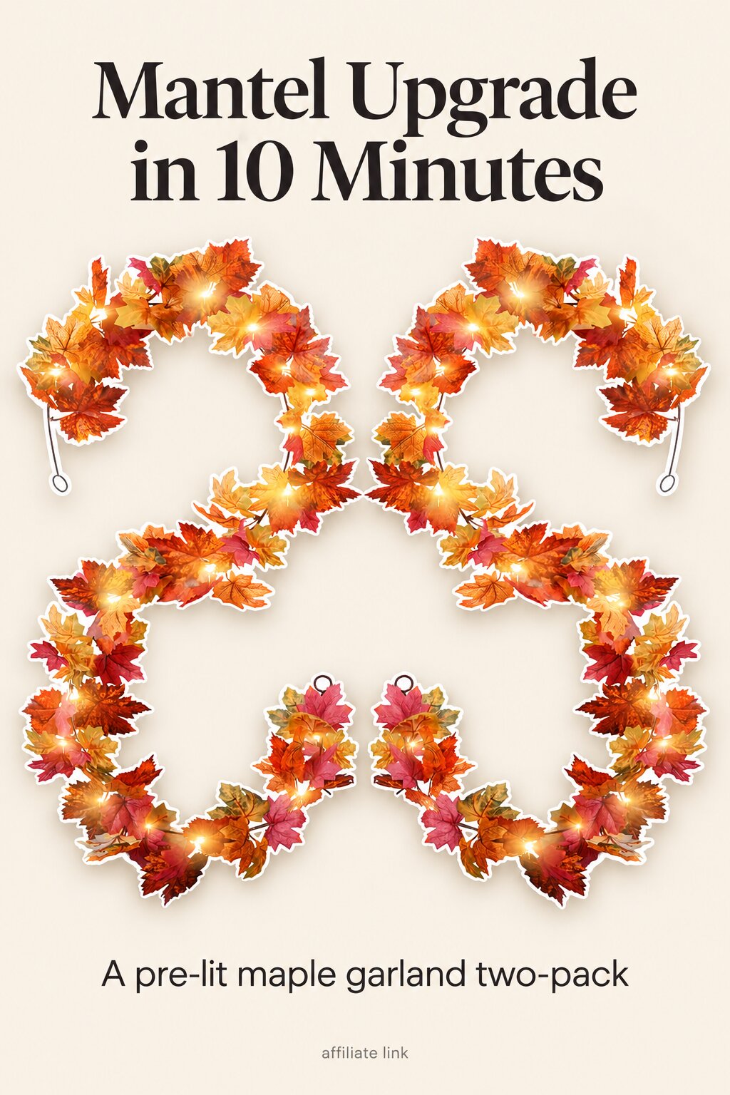 Illustration of fall leaf garland; check the actual item on Amazon